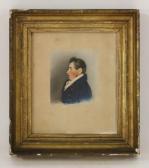 ENGLEHEART George Portrait Of Mr Francis Sherborn, Bust Length In Profile, In A Blue ENGLEHEART George Portrait Of Mr Francis Sherborn, Bust Length In Profile, In A Blue
