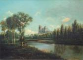 ENGLER Friedrich Georg Uferlandschaft Mit Kathedrale ENGLER Friedrich Georg Uferlandschaft Mit Kathedrale