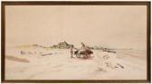 ENGLISH Frank F. Figures Gathering Sand On A Beach ENGLISH Frank F. Figures Gathering Sand On A Beach