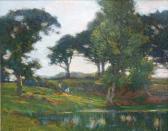 ENNESS Augustus William Figures By A Lake ENNESS Augustus William Figures By A Lake