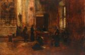 ETHOFER Theodor Josef Church Interior With Children ETHOFER Theodor Josef Church Interior With Children