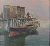 FABBRICATORE Nicola Lagune Mit Fischerhütte Und Boot FABBRICATORE Nicola Lagune Mit Fischerhütte Und Boot