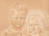 FABER Johann Portrait Of A Boy And A Girl, Colored Chalks FABER Johann Portrait Of A Boy And A Girl, Colored Chalks