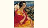 FAVORY Andre Portrait De Femme Dans Un Paysage, Circa 1912 FAVORY Andre Portrait De Femme Dans Un Paysage, Circa 1912