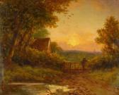 FENSON Robert Robin Scenic Landscape With A Boy And A Gate FENSON Robert Robin Scenic Landscape With A Boy And A Gate