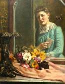 FERGUSON John Knox Lady Holding A Letter Reflected In A Mirror FERGUSON John Knox Lady Holding A Letter Reflected In A Mirror