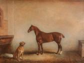 FERNELEY Claude Lorraine Polly And Bess In A Stable Interior FERNELEY Claude Lorraine Polly And Bess In A Stable Interior