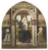FERRAMOLA Floriano The Madonna And Child Enthroned, With Two Youthful Donors, A Landscape Beyond FERRAMOLA Floriano The Madonna And Child Enthroned, With Two Youthful Donors, A Landscape Beyond