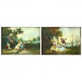 FERRANDIS M. Victorian Figures In Courting Scenes FERRANDIS M. Victorian Figures In Courting Scenes