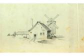 FERRIER Adriana French Farmhouse With Windmill FERRIER Adriana French Farmhouse With Windmill