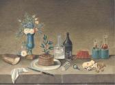 FEYERABEND Johann Rudolf A Still Life With A Loaf, A Vase Of Flowers FEYERABEND Johann Rudolf A Still Life With A Loaf, A Vase Of Flowers