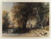 FIELDING Newton Smith Limbird A Woodland Landscape With Figures FIELDING Newton Smith Limbird A Woodland Landscape With Figures