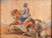 FINART Noel-Dieudonne Arab Cavalry Fighting FINART Noel-Dieudonne Arab Cavalry Fighting