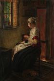 FIRLE Walter An Interior Scene With A Woman Seated By A Window Knitting FIRLE Walter An Interior Scene With A Woman Seated By A Window Knitting