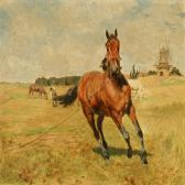 FISCHER Vilhelm Theodor Grazing Horses Near A Mill FISCHER Vilhelm Theodor Grazing Horses Near A Mill