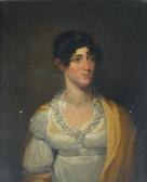FISH Robert Portrait Of A Lady, Half-length, In A White Dress With A Yellow Shawl FISH Robert Portrait Of A Lady, Half-length, In A White Dress With A Yellow Shawl
