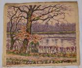 FISHER Hugo Melville Autumnal Riverside Scene FISHER Hugo Melville Autumnal Riverside Scene