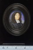 FLATMAN Thomas A Pair Of Portraits Of A Gentleman And Lady; He Wears Black Scholar's Robes And A White Lawn Collar, His Shoulder Length Brown Hair Curled, Landscape Background; She Wears White Dress With Blue Cloak, Pearls At Her Neck FLATMAN Thomas A Pair Of Portraits Of A Gentleman And Lady; He Wears Black Scholar's Robes And A White Lawn Collar, His Shoulder Length Brown Hair Curled, Landscape Background; She Wears White Dress With Blue Cloak, Pearls At Her Neck