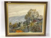 FLATTLEY Alastair Hillside Landscape With Cottage FLATTLEY Alastair Hillside Landscape With Cottage