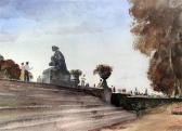 FLINT Francis Russell French Scene With Figures On A Terrace FLINT Francis Russell French Scene With Figures On A Terrace