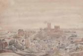 FLINT Robert Purves Panoramic View Of Durham Looking Towards The Cathedral FLINT Robert Purves Panoramic View Of Durham Looking Towards The Cathedral