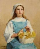 FORBES Stanhope Alexander Young Breton Girl With A Basket Of Daffodils FORBES Stanhope Alexander Young Breton Girl With A Basket Of Daffodils