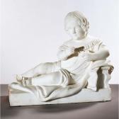 FORCEVILLE-DUVETTE Gédéon Alph. Casimir Alphonse -. A White Marble Sculpture Of A Reclining Youth FORCEVILLE-DUVETTE Gédéon Alph. Casimir Alphonse -. A White Marble Sculpture Of A Reclining Youth