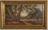 FORD Henry Chapman Oil On Canvas Depicting A Country Cabin Within A Wooded Landscape FORD Henry Chapman Oil On Canvas Depicting A Country Cabin Within A Wooded Landscape