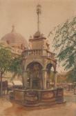 FORESTIER Adolphe Fountain In Plaza FORESTIER Adolphe Fountain In Plaza