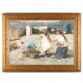 FORLENZA Eduardo Mother And Child On A Balcony FORLENZA Eduardo Mother And Child On A Balcony