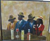 FORTER R. Figures Drinking At A Bar FORTER R. Figures Drinking At A Bar
