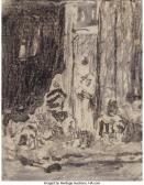 FORTUNY Marian Man On Horse In Courtyard With Figures And Figures Standing And Seated By Wall (two Works) FORTUNY Marian Man On Horse In Courtyard With Figures And Figures Standing And Seated By Wall (two Works)