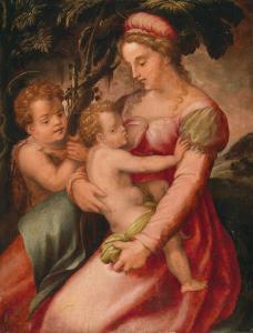 Pier Francesco Foschi - The Madonna And Child With The Infant Baptist