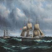 FOSS Peder Nielsen Seascape With The Frigate Jylland FOSS Peder Nielsen Seascape With The Frigate Jylland