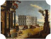 Fossati Giorgio Figures In Ideal Coastal Garden Landscape With An Arch Fossati Giorgio Figures In Ideal Coastal Garden Landscape With An Arch