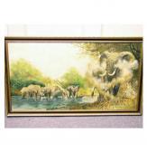 FOSTER Jim Elephants In River Landscape FOSTER Jim Elephants In River Landscape