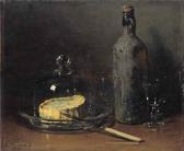 FOUACE Guillaume Romain A Still Life With Cheese And Wine FOUACE Guillaume Romain A Still Life With Cheese And Wine