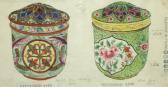 FOURMAINTRAUX Gabriel Designs For Porcelains For The Desvres Factory Circa1910 FOURMAINTRAUX Gabriel Designs For Porcelains For The Desvres Factory Circa1910