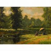 FOURNIER Alexis Fishing Along A Stream FOURNIER Alexis Fishing Along A Stream