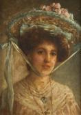 FOX S. Study Of A Fashionable Young Woman, Head And Shoulders FOX S. Study Of A Fashionable Young Woman, Head And Shoulders