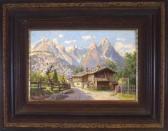 FRAHM Hans German Garmisch-partenkirchen - Blick Vom Frühlingshaften Wilhelm-von-miller-weg Zum Wettersteingebirge FRAHM Hans German Garmisch-partenkirchen - Blick Vom Frühlingshaften Wilhelm-von-miller-weg Zum Wettersteingebirge