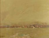 FRANCISCO John Bond View Of San Francisco Harbor Circa 1918 S L/l: J. Bond Francisco O/c Laid/d On/c 22x26 FRANCISCO John Bond View Of San Francisco Harbor Circa 1918 S L/l: J. Bond Francisco O/c Laid/d On/c 22x26