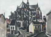 FRARY Michael French Street Scene With Church FRARY Michael French Street Scene With Church