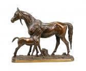 FRATIN Christophe Model Of A Horse And Foal FRATIN Christophe Model Of A Horse And Foal