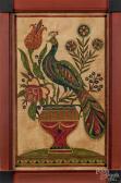 FRENCH G.B. Peacock On A Floral Urn FRENCH G.B. Peacock On A Floral Urn