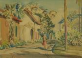 FRITZ Emmett Florida Landscape With House & Person FRITZ Emmett Florida Landscape With House & Person