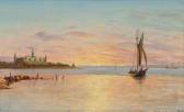 FROST Sergius A Coastal View With Sailing Ships Near Elsinore Castle FROST Sergius A Coastal View With Sailing Ships Near Elsinore Castle