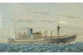FRY ERIC Ship Portrait Breconshire Blue Funnel Line FRY ERIC Ship Portrait Breconshire Blue Funnel Line