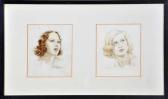 FRYER DICKINSON Ronald Portraits Of Two Ladies FRYER DICKINSON Ronald Portraits Of Two Ladies