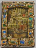 Frysztak Ewa Fanciful City With Approaching Knights Within An Ornamental Border Frysztak Ewa Fanciful City With Approaching Knights Within An Ornamental Border